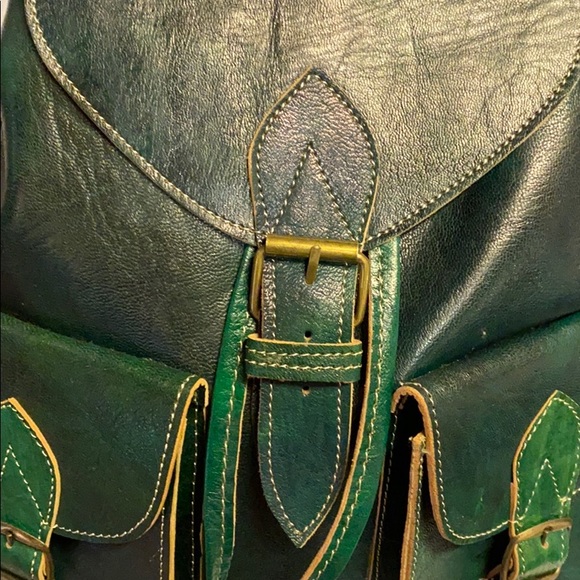 Moroccan Leather Journey Backpack - Picture 2 of 14
